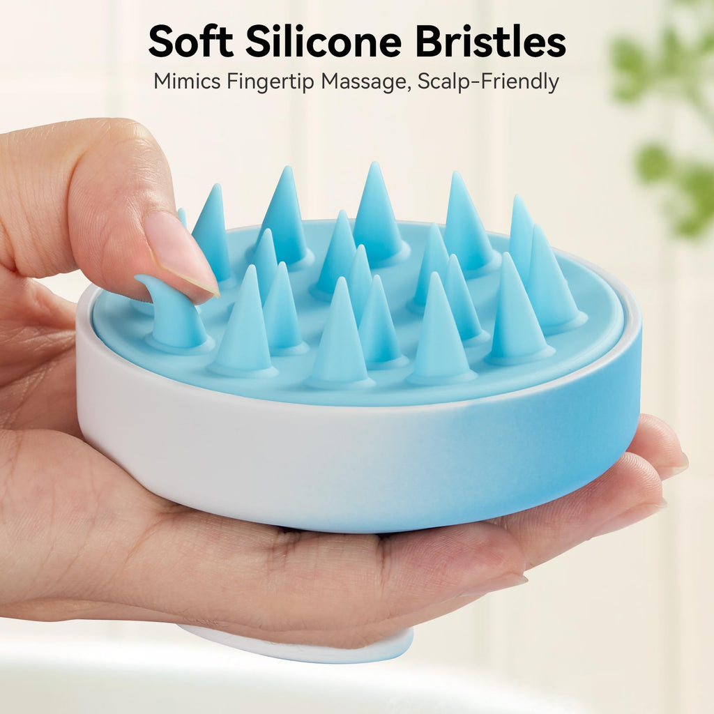 HEETA Scalp Massager Hair Growth, Soft Silicone Scalp Scrubber Shampoo Brush for Exfoliation, Dandruff Removal Head Massage Stre