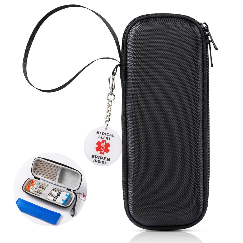 EpiPen Medical Carrying Case, Epi Pens Carrying Case for Travel, Medication Organizer Bag, Fits 2 EpiPens, Asthma Inhaler, Aller