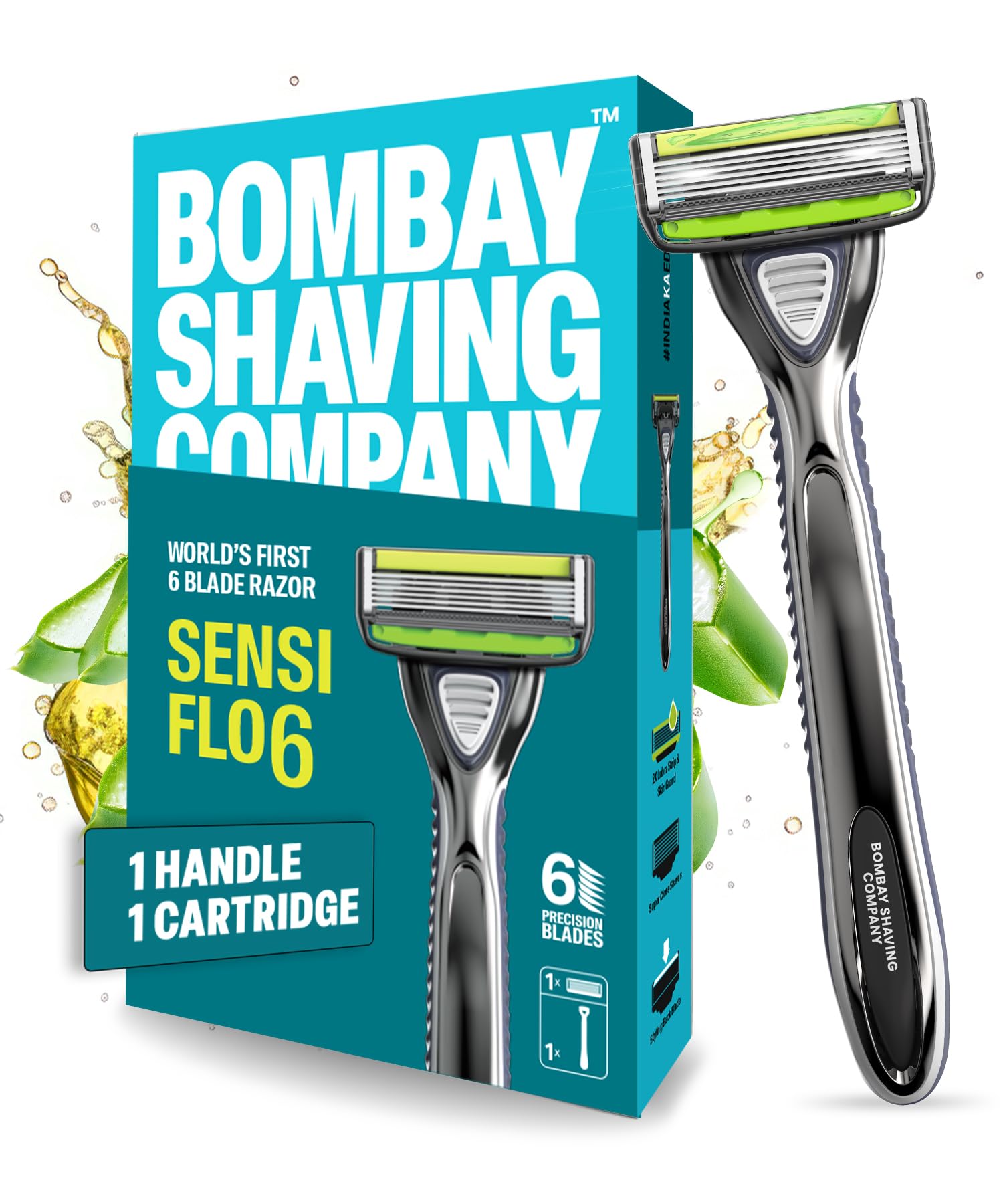 Bombay Shaving Company Sensi Flo 6 Razor For Men | WorldS First 6 Blade Razor For Men