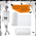 BBTO 6 Rolls Halloween Performance Mummify Cotton Bandages Gauze Rolls White Gauze Wrap Zombie Crepe Bandage Cosplay Mummy Stret