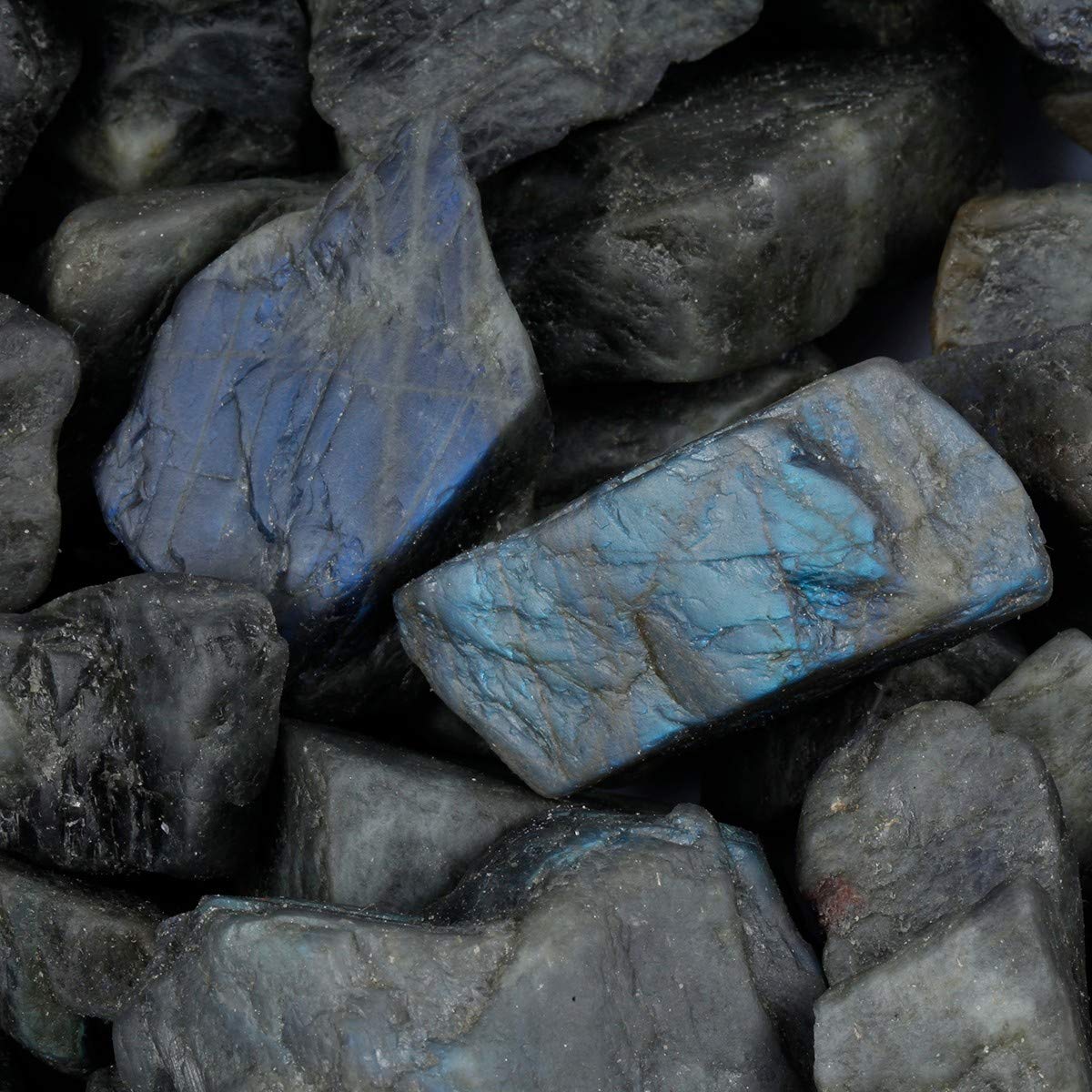 Rockcloud 1 lb Natural Crystals Raw Rough Stones for Cabbing,Tumbling,Cutting,Lapidary,Polishing,Reiki Crytsal Healing,Labradori