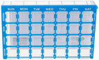 Ezy Dose Weekly (7-Day) Pill Case, Medicine Planner, Vitamin Organizer Box, Small Compartments with Easy Fill Tray, 4 Times a Da