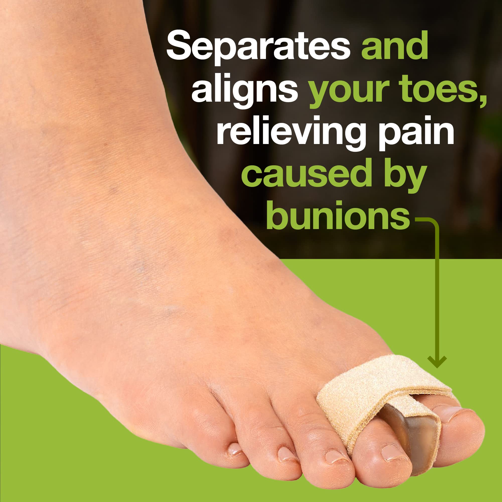 ZenToes Bunion Corrector Toe Separator Wraps Relieve Pain from Bunions and Hammer Toes 1 Pair (2 Count)