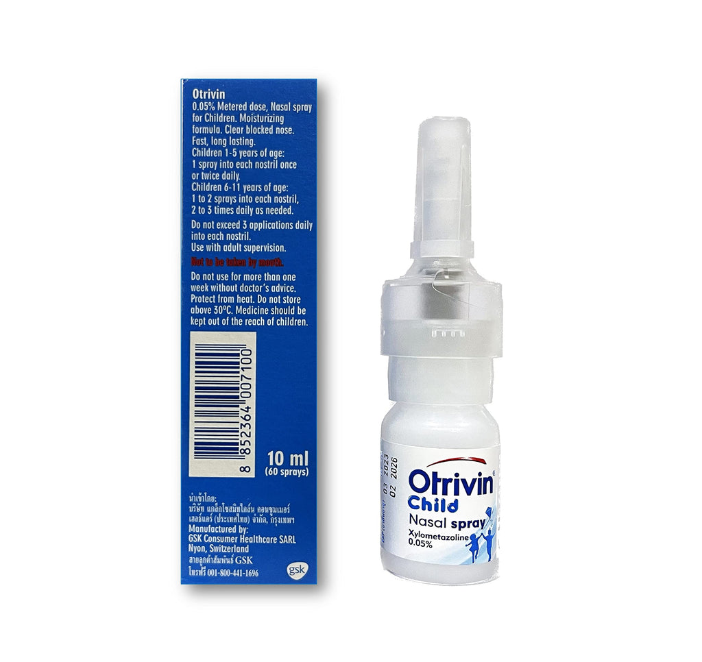 Otrivin child Nasal Spray 0.05% (60 Meterd dose, 0.33 Fluid ounzes) for Infant and Children Under 1 Year of Age and up to 6 Year