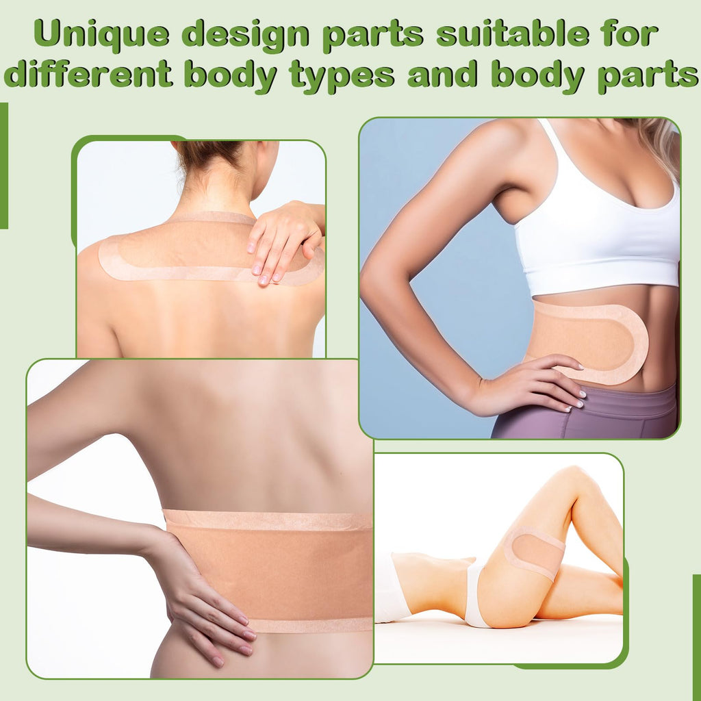 Geiserailie 40 Pcs Large Castor Oil Pack Wrap Kit Disposable Castor Oil Patches Large Self Adhesive Pads for Belly Back Neck Wai