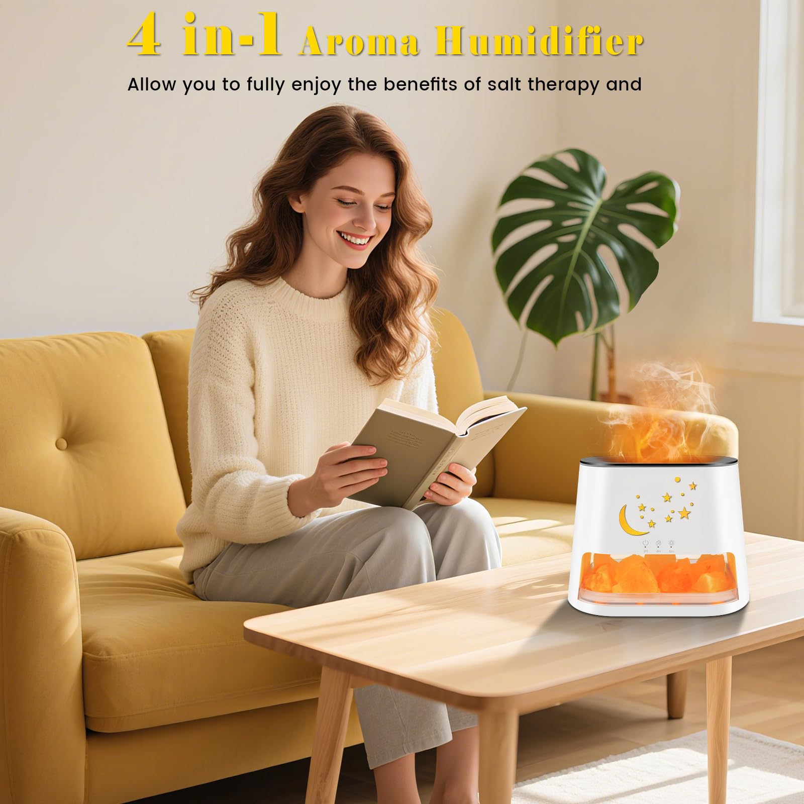 HEEYCEM 260ml Essential Oil Diffuser & Himalayan Salt Lamp with Remote Control, 8 LED Colors, Timer & Auto-Off Cool Mist Humidif
