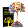 QLRSUXN Seven Chakra Crystal Tree of Life,4 Inch Natural Healing Stones,Reiki Energy Money Tree, Handmade with Copper Wire,Feng 