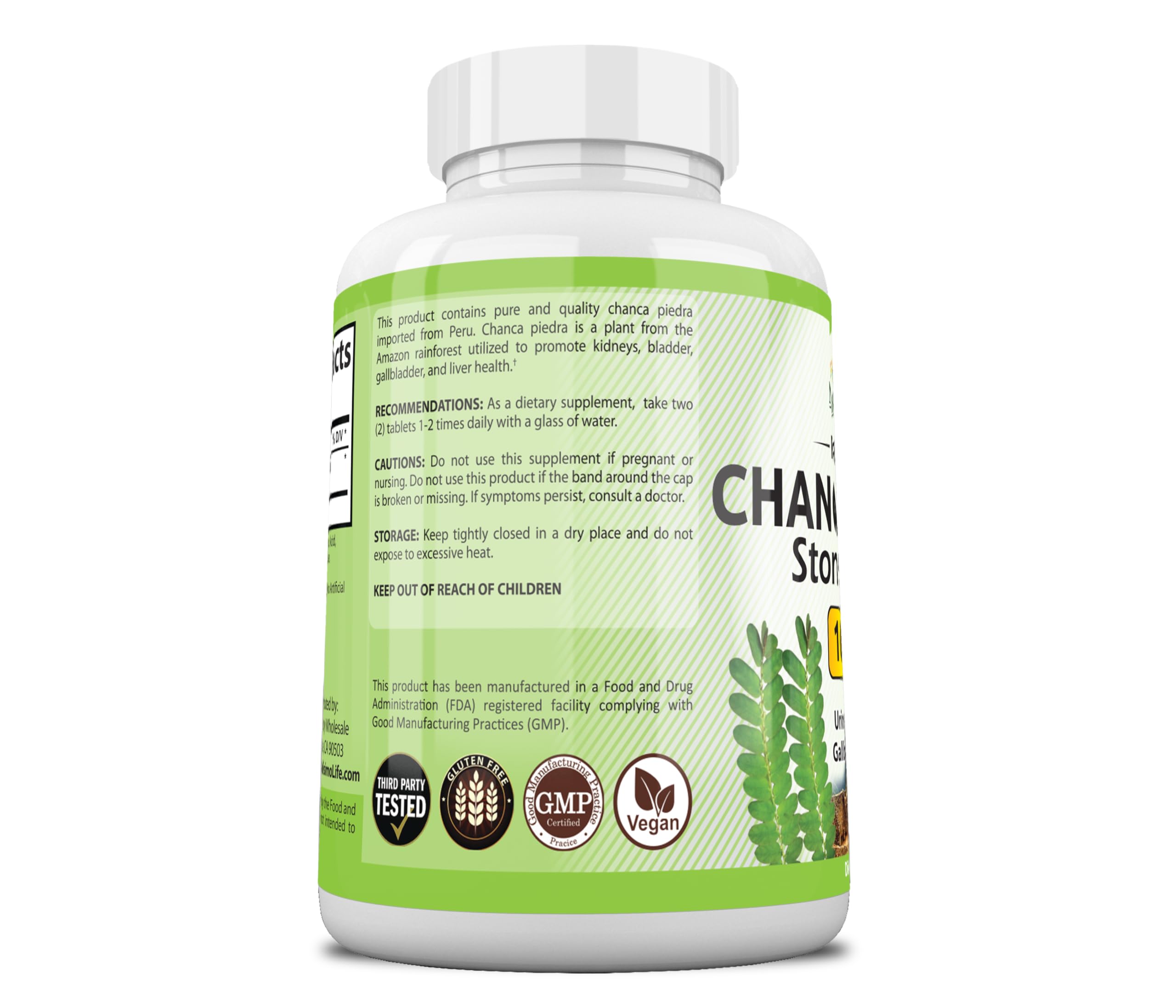 NaturalisimoLife Chanca Piedra 1600 mg - 120 Tablets Kidney Stone Crusher Gallbladder Support Peruvian Chanca Piedra Made in The