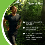 Natures Plus Herbal Actives NutriZAC Mood Food - 300 mg St Johns Wort, 90 Vegan Bi-Layered Tablets - Maximum Potency Natural Moo