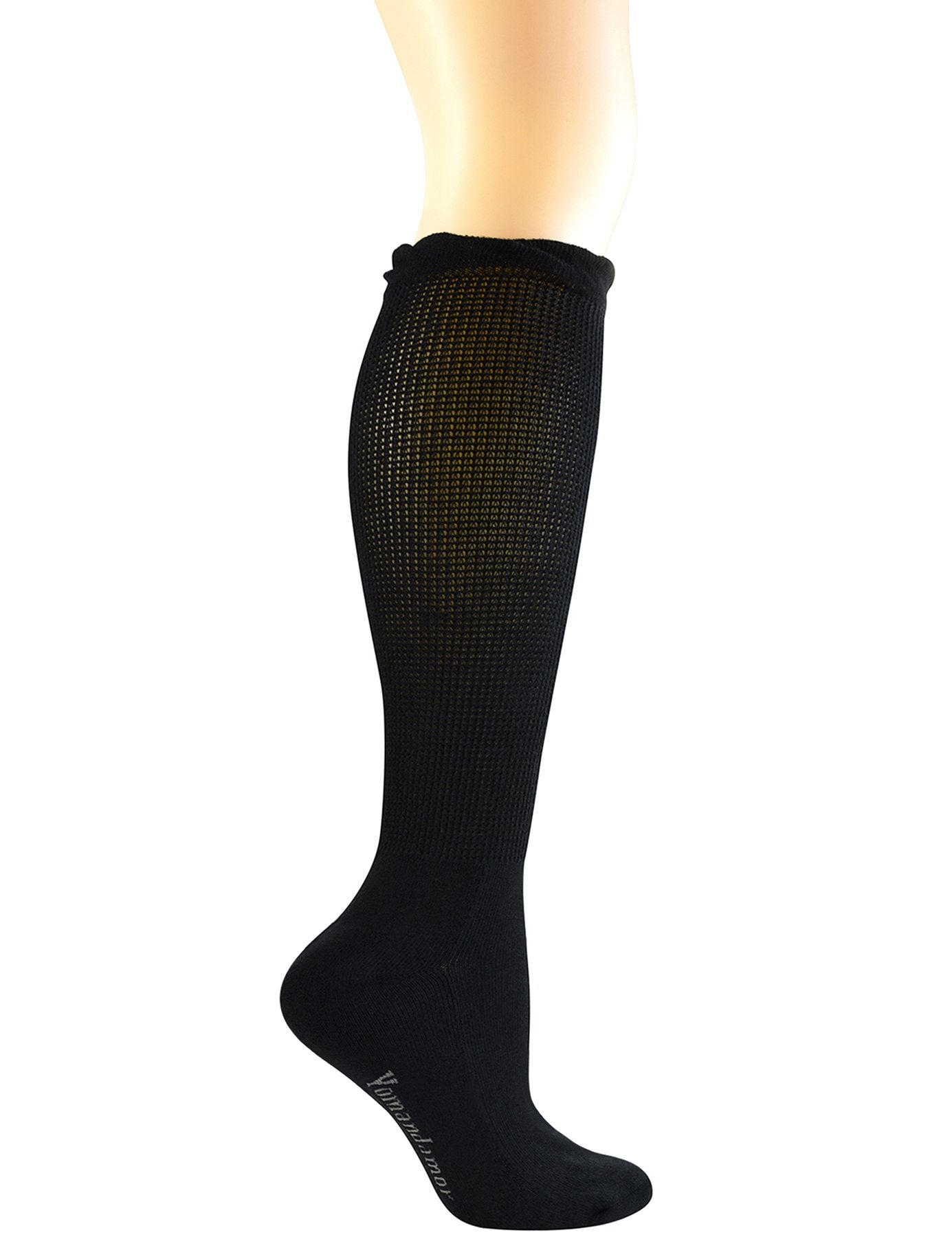Yomandamor Women's Non-binding Lace Knee-Hi Boot Diabetic Socks with Seamless Toe,4 Pairs