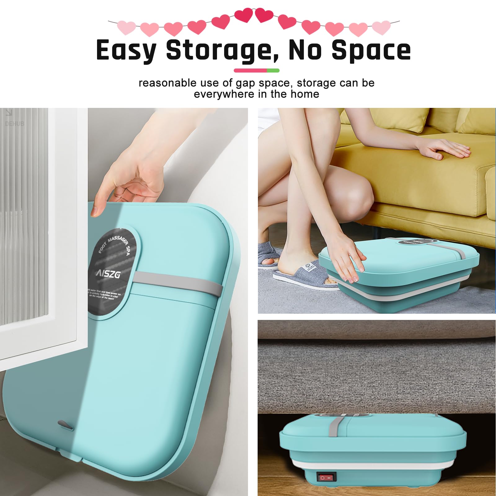 AISZG Foot Spa Massager with Heat - Foot Soaking Tub,Pedicure Foot Spa - Foot Bath Soak Tub for Stress Relief,Mothers Day Father