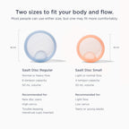 Saalt Menstrual Disc Duo - Soft, Flexible, Reusable Medical-Grade Silicone, Wear 12 Hours, Removal Notch Duo, Includes Both Size