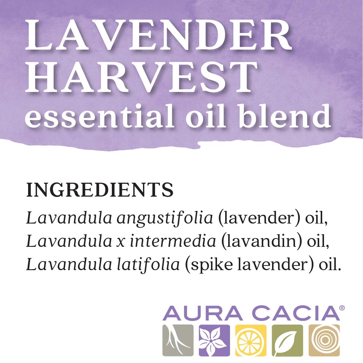 Aura Cacia 100 Percent Pure Lavender Harvest Essential Oil, 0.5 Ounce - 6 per case.6