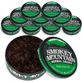 Smokey Mountain Herbal Long Cut - Wintergreen - 10 Can Box - Tobacco Free and Nicotine Free Snuff