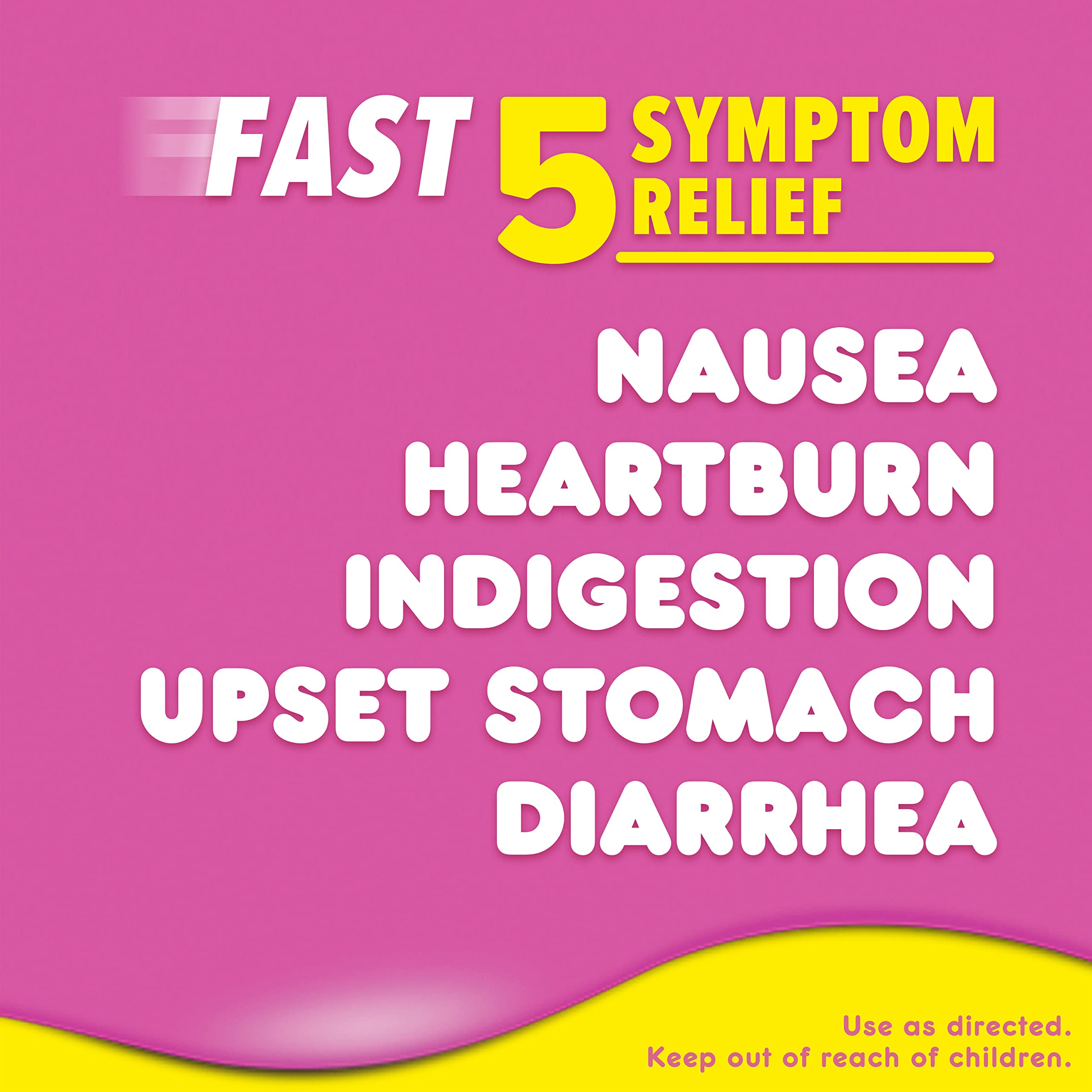 Pepto Bismol Chews, Fast and Effective Digestive Relief from Nausea, Heartburn, Indigestion, Upset Stomach, Diarrhea, 72 Total (