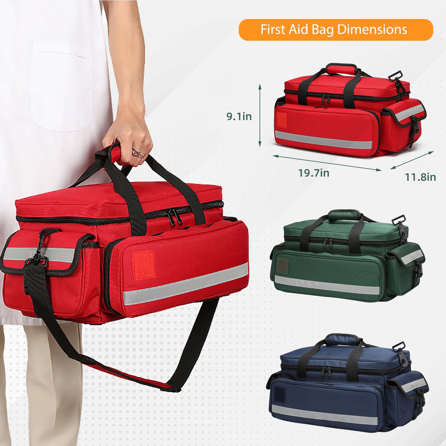 Be-Better First Aid Bag,Medical Bag,First Responder Bag for Trauma,Medical Bag Organizer with Detachable Dividers for Nurses,Hom