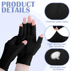 Geyoga 6 Pairs Fingerless Moisturizing Gloves Eczema Cotton Gloves for Adults Half Finger Touchscreen Lotion Overnight Dry Hands