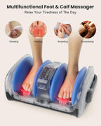 Snailax Shiatsu Foot Massager with Heat, Foot Calf Massager for Plantar Fasciitis, Deep Kneading Rolling Compression, Leg Massag