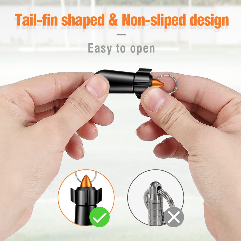 2 Packs Pill Keychain, Pill Case, Waterproof Pill Holder, Portable Pill Container, Aluminum Alloy, Single Chamber, Small Pocket