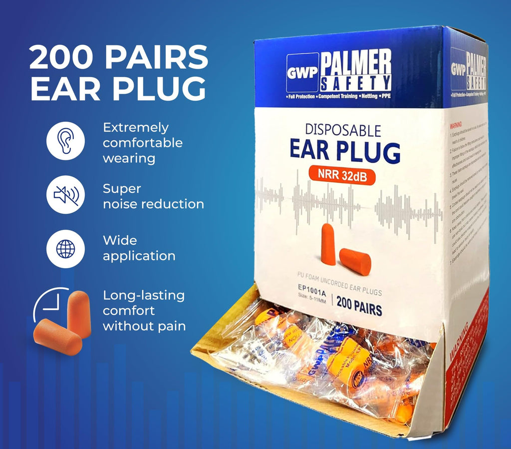 ATERET Earplugs 200 Pairs I 32db Noise Cancelling Soft Disposable Ear Plugs I Safety Hearing Protection for Travel Concert Hunti