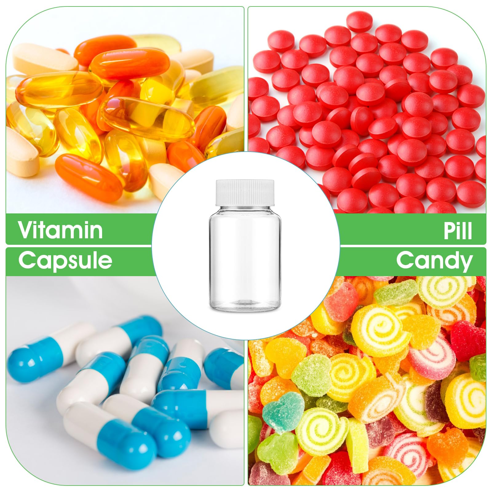 YUXIANLB 8 Pcs Empty Pill Bottles, 80ml Pill Bottles Empty with Caps Plastic Pill Bottles Clear Medicine Small Travel Pill Bottl