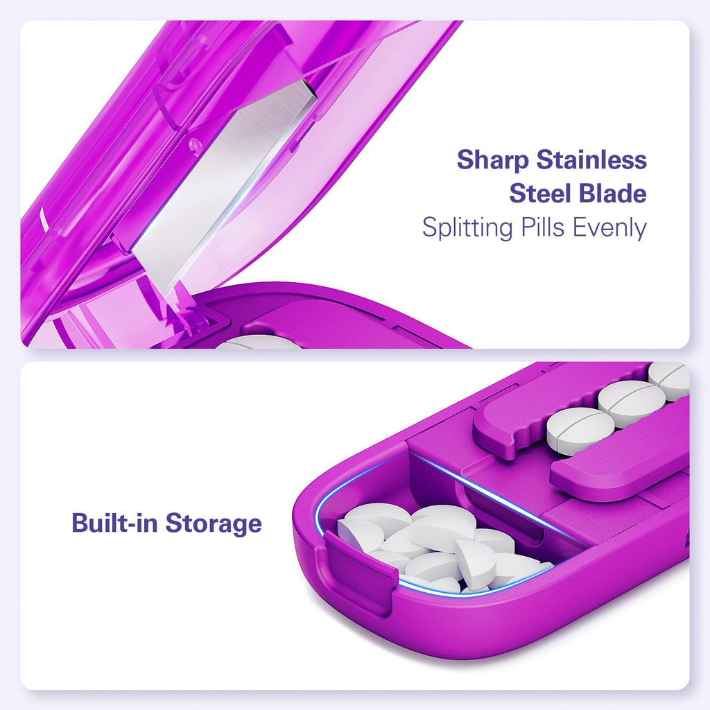 Anycoo Pill Cutter, Pill Splitter for Multiple Pills, Pill Cutter Splitter for Small and Tiny Pills, Adjustable Pill Cutters for
