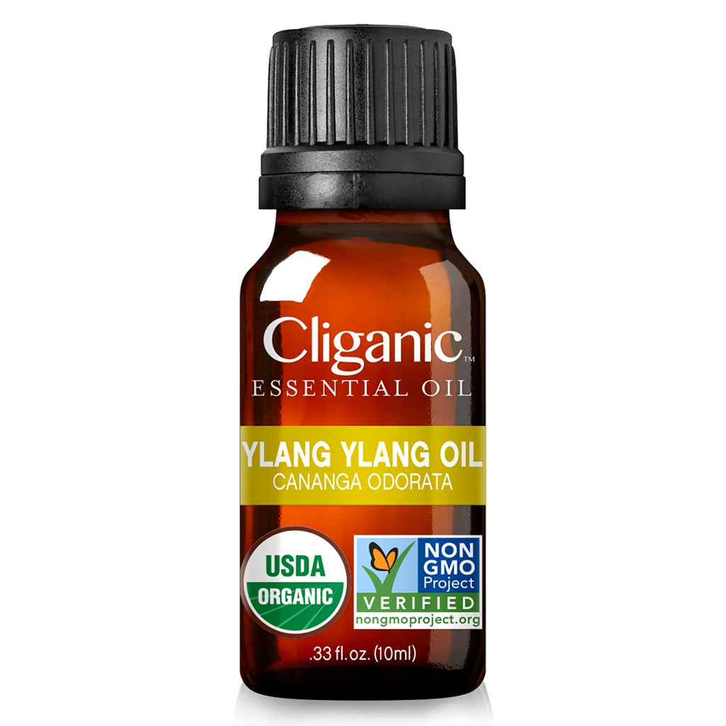 Cliganic Organic Ylang Ylang Essential Oil, 100% Pure Natural for Aromatherapy | Non-GMO Verified (Packaging May Vary)