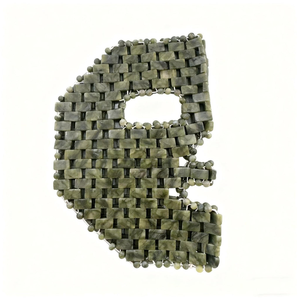 Natural Jade Sleep Mask Facial Eye Cooling Stone Massage Tools for Puffy Eyes Dark Circles (Green)