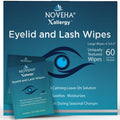 NOVEHA 60Pcs Allergy Relief Eyelid Wipes | Pre-moistened Hypoallergenic Eye Cleansing Pads, Reduce Itchiness, Redness & Discomfo
