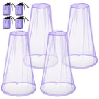 Hestya 4 Pack Mosquito Face Mesh Net Protecting Net for Outdoor Hiking Camping Climbing Mosquito Fly Insects Preventing (Purple)