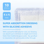 Jointown Super Absorption Dressing Bandages, 4x4,10 PCS