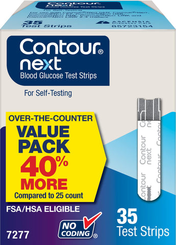 Contour Next ON The GO Blood Glucose Test Strips, 15 Count