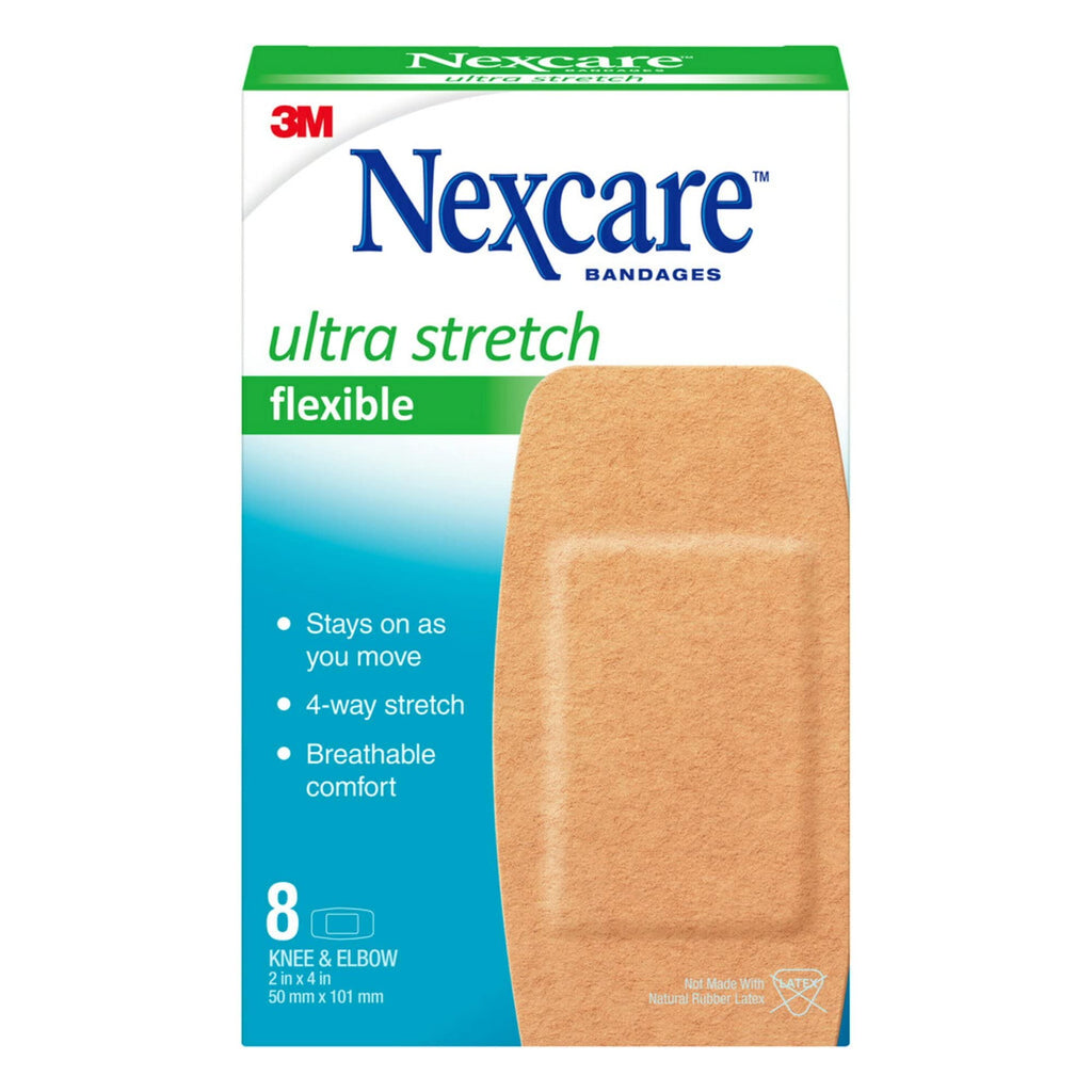Nexcare Soft n Flex Adhesive Bandages - Ultra-Flexible 4-Way Stretch, Breathable Design with Secure Seal, 8 Count