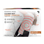 Calming Heat Copper + Charcoal Vibrating Heating Pad by Sharper Image- Weighted Electric Heating Pad, 9 Settings- 3 Heat, 6 Mass