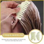 Healifty Jade Scraping Comb Set - 2Pcs Gua Sha Hair Comb for Scalp Massage and Facial Beauty Dual Use Massage Tool (Green)