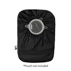Spoonie Threads Black Elastic Ostomy Bag Cover | Fashionable & Adjustable Colostomy Stoma Ileostomy Pouches | Black, Size 6x11 (