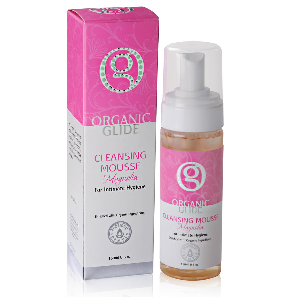 Organic Glide Feminine Body Wash 5 fl oz - Natural Cleansing Mousse with Unique Probiotic Support, pH Balanced, Gentle for Sensi