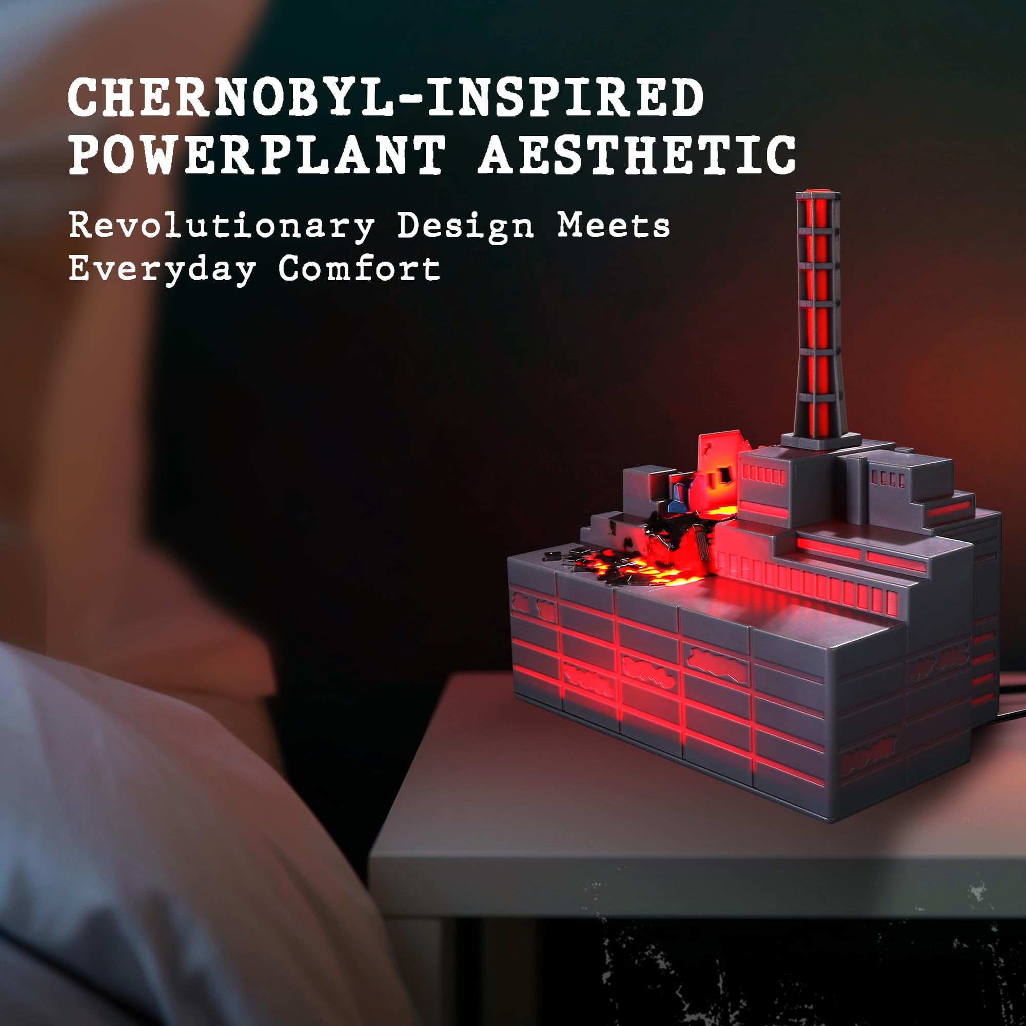 HOM Chernobyl Smart Diffuser & Humidifier - 250ML Ultrasonic Mist Machine with 7 LED Lights, App Control, Auto Shut-Off - Aromat