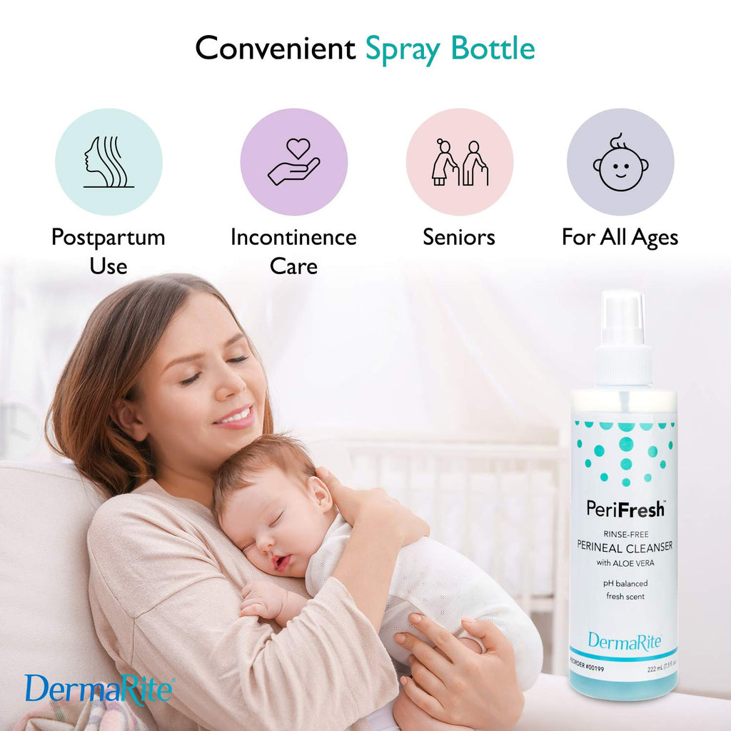 PeriFresh Rinse-Free Perineal Wash 7.5 oz. Pump Bottle Scented Liquid 00199 6 Ct