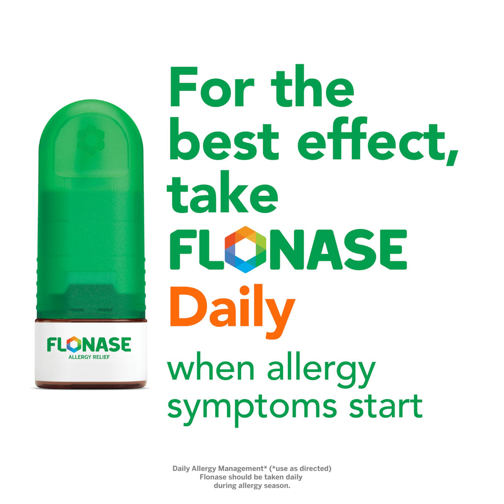 Flonase Allergy Relief Nasal Spray, 24-Hour Non-Drowsy Multi-Symptom Relief - 144 Sprays, Bonus Pack of Tissues
