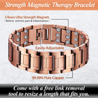 Cigmag 3X Copper Bracelet for Men Triple Ultra Strength Magnets, 99.99% Pure Copper Magnetic Bracelet & Copper Ring Set with Adj