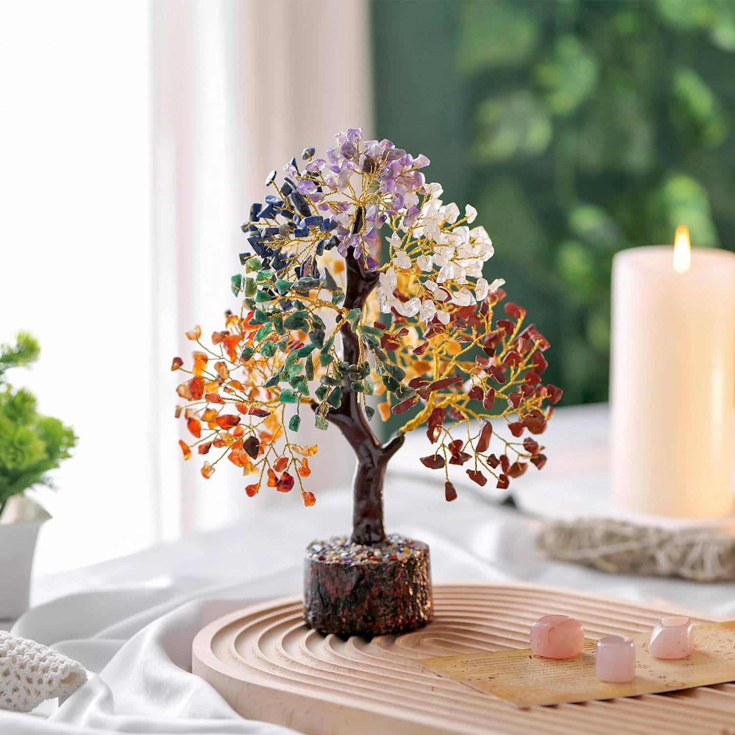 Chakra Tree, Crystals and Healing Stones, Gemstones and Crystals, Room Decor, Bonsai Tree - Chakra Stones, Tree of Life, Crystal