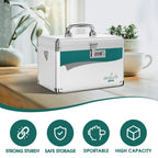 Glosen Medicine Lock Box with Combination Lock,Medication Lock box12 x 7.68 x 7.87 Inch ?Medium? Safe Lock Box,Medical Box Organ