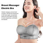 Electric Bust Massager, Breast Massager Bra, USB Wireless Electric Massagers for Shaping Beautiful Chest Anti Sagging-Grey