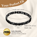Feraco Magnetic Bracelet for Women Titanium Steel Magnetic Therapy Bracelet with Neodymium Magnets, Unique X Shape Links (Silver
