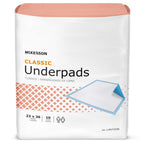 McKesson Classic Underpads, Incontinence Bed Pads 23 x 36 [100 Count], Light Absorbency, Disposable Chux Pads for Adults, Elderl
