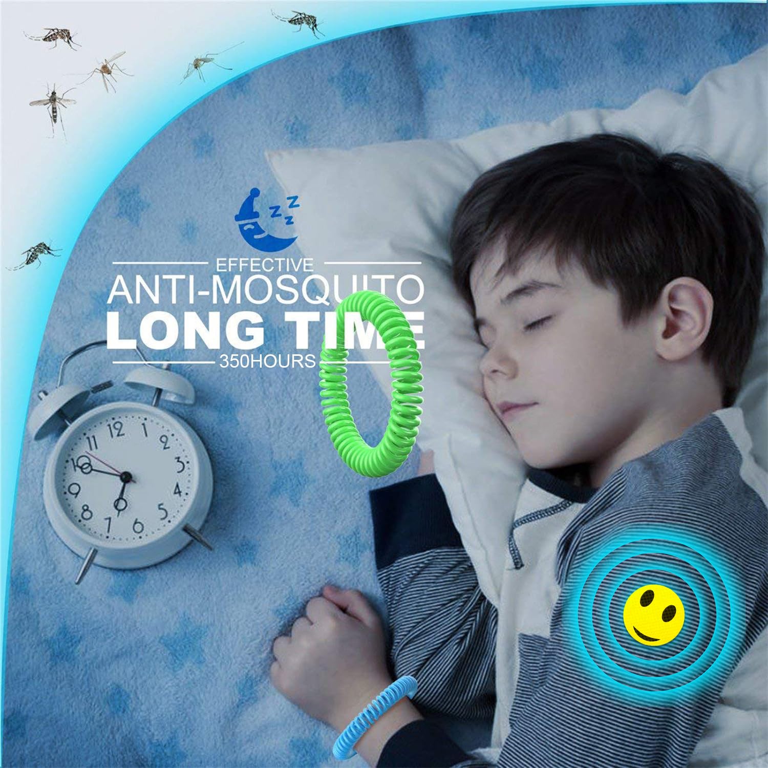 Mosquito Repellent Bracelets 50 Pack, Individually Wrapped Mosquito Repellent Bands with 60 Pcs Mosquito Repellent Stickers, DEE
