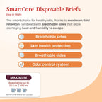 Tranquility SmartCore Adult Disposable Briefs, Adult Medium, Incontinence Control with Breathable Kufguard Technology, Fastening