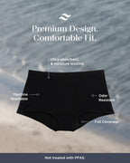 Saalt Comfort Modal Boyshort Period Underwear - Heavy Absorbency - Comfortable, Thin, and Keeps You Dry from All Leaks (X-Small,