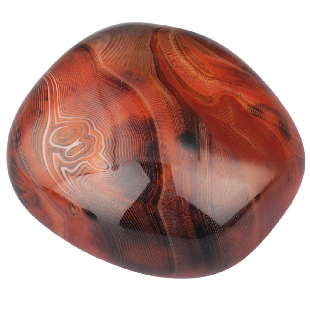 rockcloud Irregular Polished Banded Agate Palm Stones Worry Stones Pebble Healing Crystal with Velvet Bag